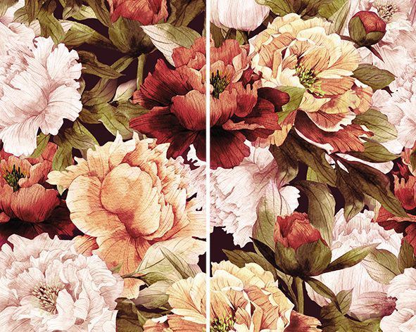 Панно Ceramica Classic Peony 50x40 (из 2-х плиток)