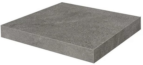 Ступень Керама Марацци угловая клееная Портленд серый тёмный матовый обрезной 33x33x0,9