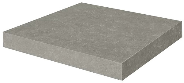 Ступень Керама Марацци угловая клееная Касабланка HP серый матовый обрезной 33x33x0,9