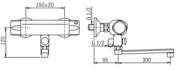 Термостат Nova 7446X для ванны с душем