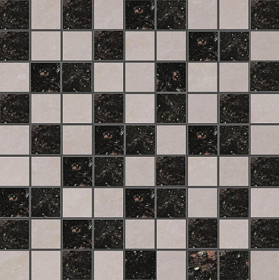 Мозаика Grasaro Crystal Светло-Серый-Черный Mix Mosaic 30x30 полированная