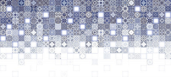 Плитка настенная Hammam Рельеф голубой многоцветный