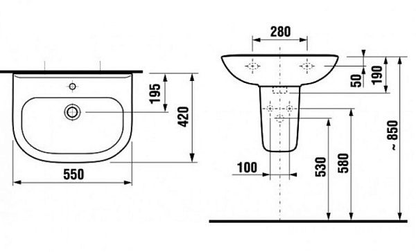 Раковина Jika Olymp 55 1061.2