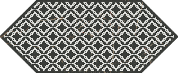 Декор Kerama Marazzi Келуш 1 черно-белый 140x340
