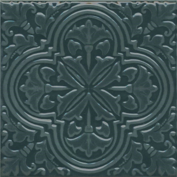 Декор Керама Марацци Фес зелёный тёмный глянцевый 15x15x0,77