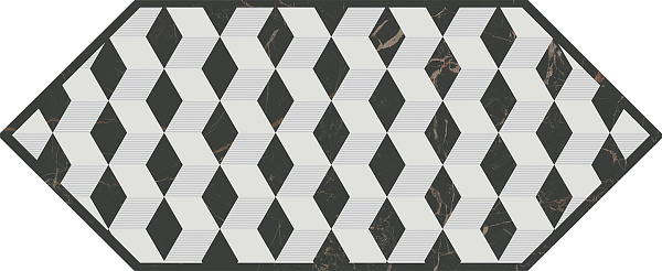 Декор Kerama Marazzi Келуш 4 черно-белый 140x340
