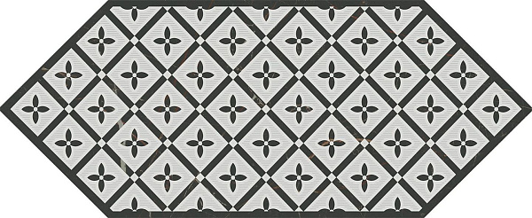 Декор Kerama Marazzi Келуш 5 черно-белый 140x340