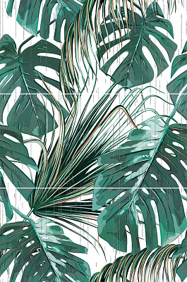 Панно AltaCera Paradise 75x50 белый, зелёный глянцевая