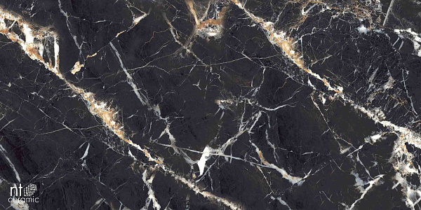 Керамогранит NT Ceramic Marmo Black Lamos High Gloss 60x120