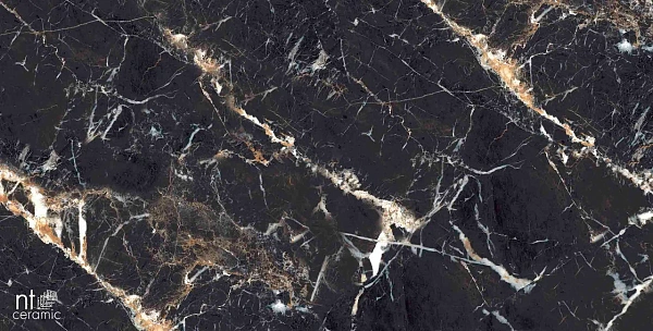 Керамогранит NT Ceramic Marmo Black Lamos High Gloss 60x120