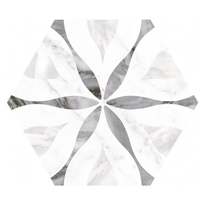 Керамогранит Equipe Bardiglio Hexagon Decor Flower 17,5x20