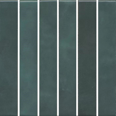 Декор Керама Марацци Фес мозаичный зелёный тёмный глянцевый 15x15x0,77