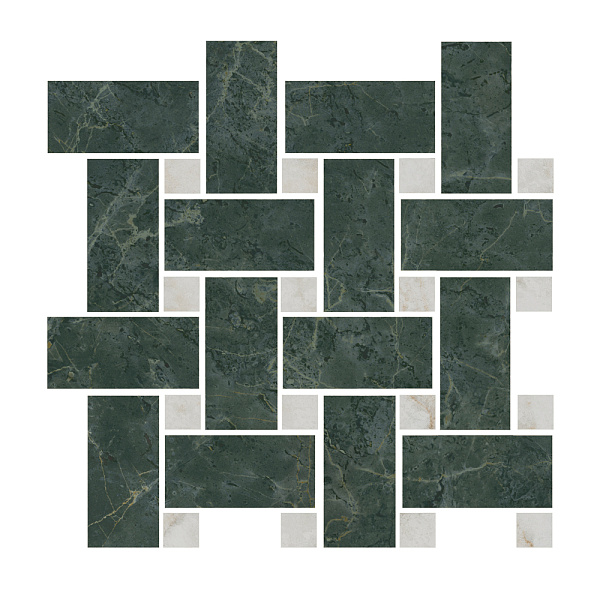 Декор Kerama Marazzi Серенада мозаичный зеленый лаппатированный 320x320