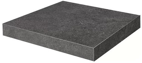 Ступень Керама Марацци угловая клееная Портленд антрацит матовый обрезной 33x33x0,9