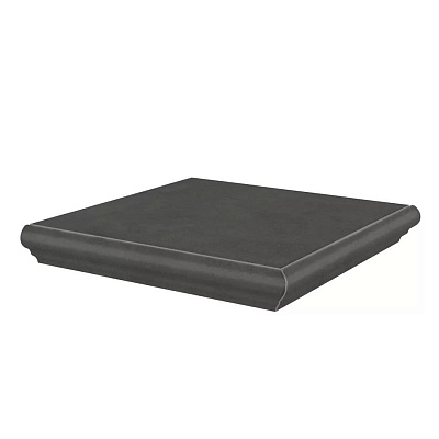 Ступень Керама Марацци угловая Хадду серый тёмный матовый 34x34x0,8