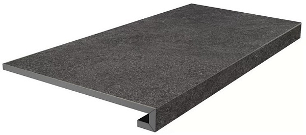 Ступень Керама Марацци фронтальная клееная Портленд антрацит матовый обрезной 33x80x0,9