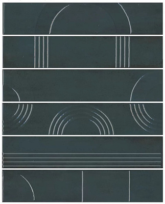 Панно Керама Марацци Мажорель зелёный тёмный глянцевый  36x28,5x1