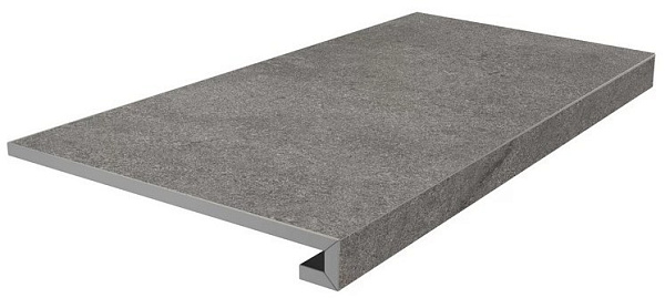 Ступень Керама Марацци фронтальная клееная Портленд серый тёмный матовый обрезной 33x80x0,9