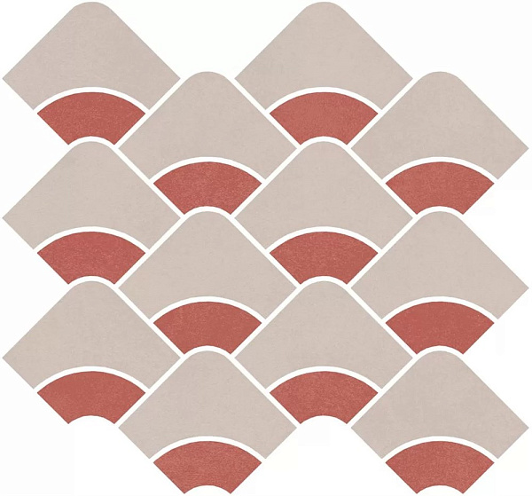 Декор Керама Марацци Таделакт наборный серый светлый, красный матовый обрезной 30x28x0,9